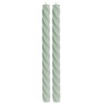 Chaks 13299 - 120, set de 2 bougies flambeau torsades 26cm, vert sauge
