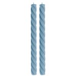 Chaks 13299 - 125, set de 2 bougies flambeau torsades 26cm, bleu acier