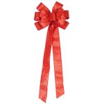 Chaks 13587 - 82, long noeud cimier 78cm rouge brillant paillet�