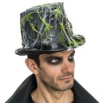 Chaks 13747, chapeau haut de forme toile d'araigne et mousse verte
