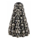 Chaks 13756, chandelier ttes de mort empiles en rsine bronze 17cm
