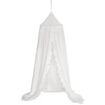Chaks 14025, canopy r�ception en tissu blanc avec franges 230cm
