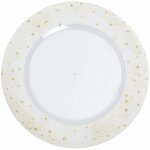 Chaks 14042, grande sous - assiette sh�h�razade plastique 33cm transparente avec gouttes dor�es