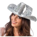 Chaks 14054, chapeau cowboy  facettes, argent
