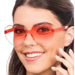 Chaks 14069 - 02, lunettes coeur plastique verres fum�s, rouge