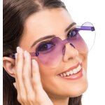Chaks 14069 - 08, lunettes coeur plastique verres fum�s, violet