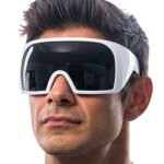 Chaks 14076 - 00, lunettes masque avec monture et branches larges, blanc