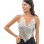 Chaks 14112 - 80, d�bardeur top m�tallique femme, argent