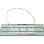 Chaks 80104, pancarte bois mer � suspendre bleu / blanc en bois 15cm
