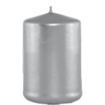 Chaks 80291 - 80, grande bougie cylindrique 10 cm, m�tal argent