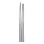 Chaks 80294 - 80, set de 2 bougies flambeau 30cm, mtal argent