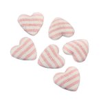 Chaks 80458 - 32, set de 6 coeurs avec rayures 2, 6cm � coller, rose pastel