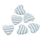 Chaks 80458 - 35, set de 6 coeurs avec rayures 2, 6cm � coller, bleu pastel