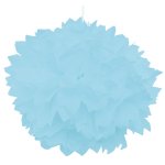 Set de 2 pompons boules papier de soie 40cm, bleu pastel