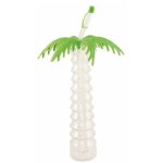 Chaks 80560, verre palmier plastique avec paille, 8, 8 x 27 cm