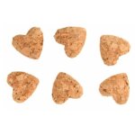 Set de 6 petits coeurs li�ge adh�sifs 2, 7cm � disperser