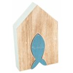 Chaks 80608, maison en bois 15cm avec poisson bleu ins�r�