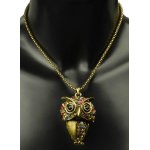 Chaks 83 486312, collier hibou doré avec pierres multicolores Chaks 83 486312, collier hibou doré avec pierres multicolores