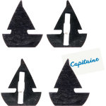 Chaks 84011, sachet de 6 marque - places voilier sur pince, noir