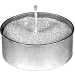 Chaks 90168, set de 6 bougies chauffe - plat paillettes, argent