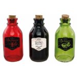 Chaks 90539, lot de 3 flacons en verre halloween colors assortis