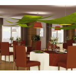 Chaks c350039, set 3 tentures de plafond voile triangle, vert anis