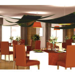 Chaks c350060 - set 3 tentures de plafond voile triangle, en noir
