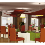 Set 3 tentures de plafond voile triangle, chocolat