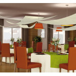 Chaks c350075, set 3 tentures de plafond voile triangle, ivoire