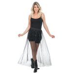 Chaks c4655 - 10, jupe longue summer festival en tulle, adulte noire