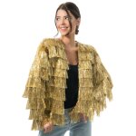 Chaks c4676s, veste scintillante � franges femme, or taille s