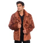 Chaks c4683l, manteau en fausse fourrure, brun taille l