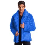 Chaks c4690m, manteau en fausse fourrure, bleu taille m