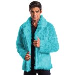 Chaks c4691m, manteau en fausse fourrure, turquoise taille m