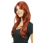 Chaks c4703 - ro, perruque cheveux longs avec frange rideau, roux fonc auburn