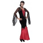 Chaks h4226m, dguisement robe vampiresse dentelle rouge / noir adulte, taille m