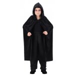 Chaks h4242, cape capuche vampire velours 120cm enfant, noir