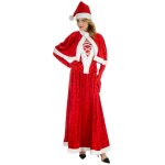 Chaks n1003t40, dguisement mre nol luxe robe longue avec mitaines adulte, taille m