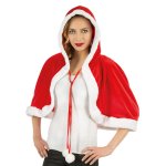Chaks n1017, cape capuche velours courte rouge no�l miss santa