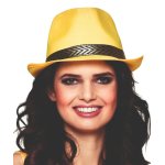 Chapeau borsalino polyester souple, jaune