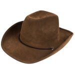 Destockage, chapeau utah simili - cuir, marron