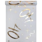 Chemin de table anniversaire dor age 40, or