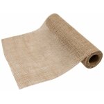 Chemin de table en toile de jute tissage large 3m, naturel Chemin de table en toile de jute tissage large 3m, naturel