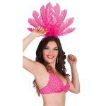 Coiffe samba plumes n�on fuchsia