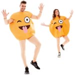 Dguisement bonbon smiley jaune clin d'oeil, adulte