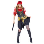 Dguisement corsaire femme rouge luxe, adulte
