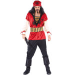 Dguisement corsaire homme rouge luxe, adulte