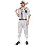 D�guisement joueur de baseball blanc / noir, adulte