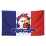 Drapeau allez france 90 x 150cm avec logo coq
