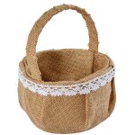 Grand panier en jute et dentelle 20cm